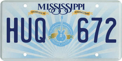 MS license plate HUQ672