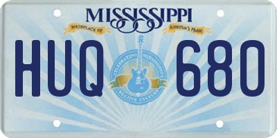 MS license plate HUQ680