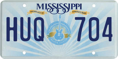 MS license plate HUQ704