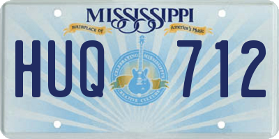 MS license plate HUQ712