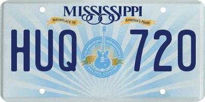 MS license plate HUQ720