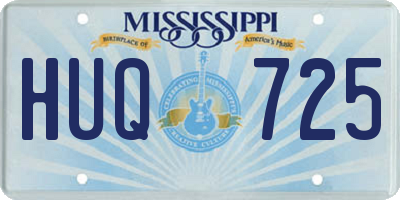 MS license plate HUQ725