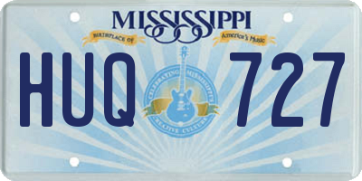 MS license plate HUQ727