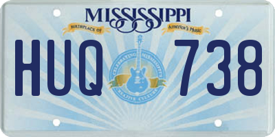MS license plate HUQ738