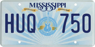 MS license plate HUQ750