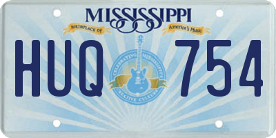 MS license plate HUQ754