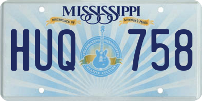 MS license plate HUQ758