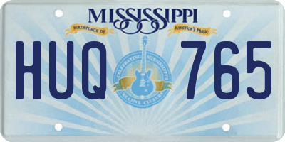 MS license plate HUQ765