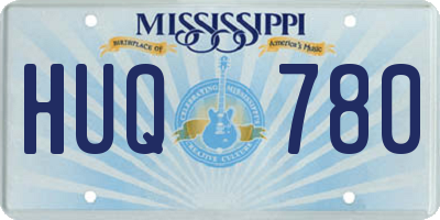 MS license plate HUQ780