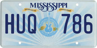 MS license plate HUQ786