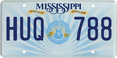 MS license plate HUQ788