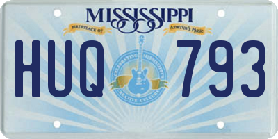 MS license plate HUQ793