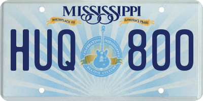 MS license plate HUQ800