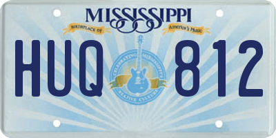 MS license plate HUQ812