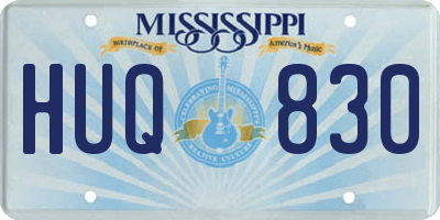 MS license plate HUQ830