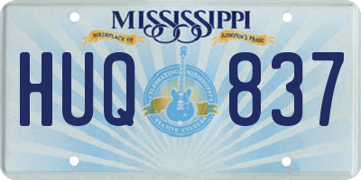 MS license plate HUQ837