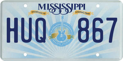 MS license plate HUQ867