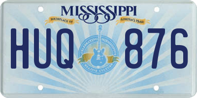 MS license plate HUQ876