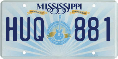 MS license plate HUQ881