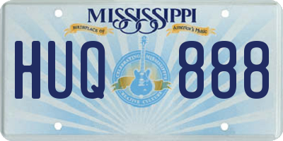 MS license plate HUQ888