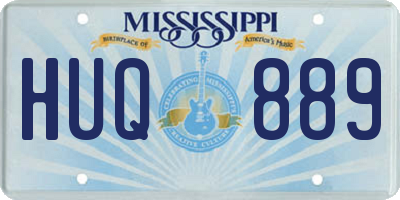 MS license plate HUQ889