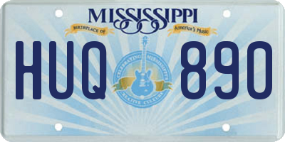 MS license plate HUQ890