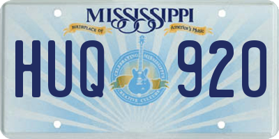 MS license plate HUQ920