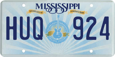 MS license plate HUQ924