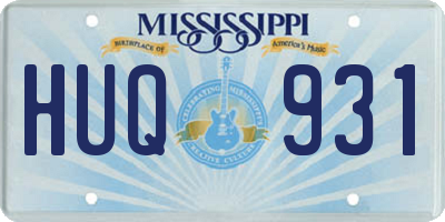 MS license plate HUQ931