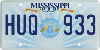 MS license plate HUQ933