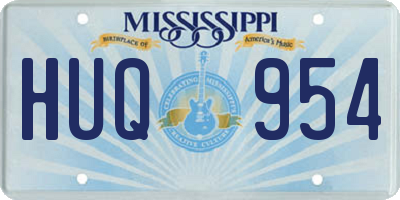 MS license plate HUQ954