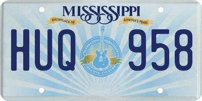MS license plate HUQ958