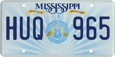 MS license plate HUQ965
