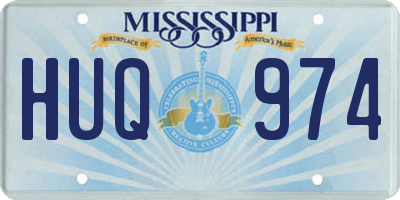 MS license plate HUQ974