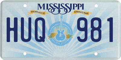 MS license plate HUQ981