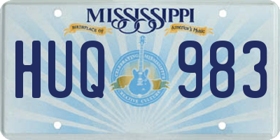 MS license plate HUQ983