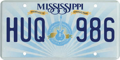 MS license plate HUQ986