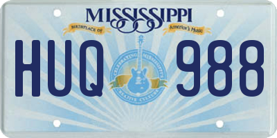 MS license plate HUQ988