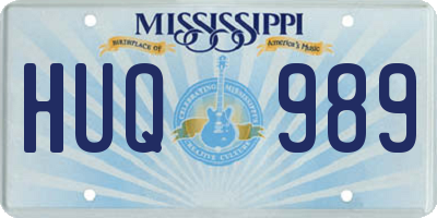 MS license plate HUQ989