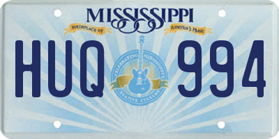 MS license plate HUQ994