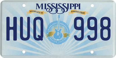 MS license plate HUQ998