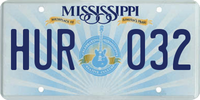 MS license plate HUR032