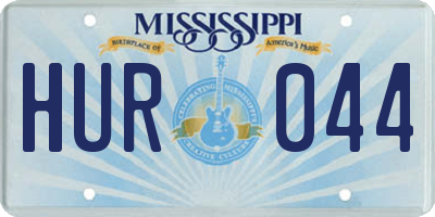 MS license plate HUR044
