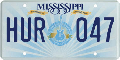 MS license plate HUR047