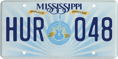 MS license plate HUR048