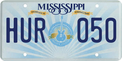 MS license plate HUR050