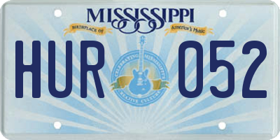 MS license plate HUR052