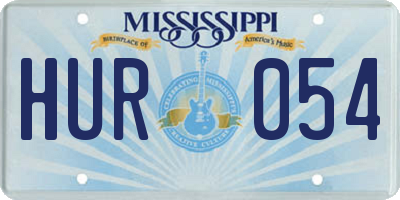 MS license plate HUR054
