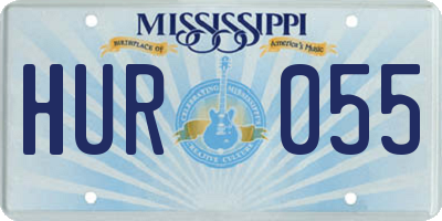 MS license plate HUR055