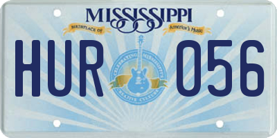 MS license plate HUR056